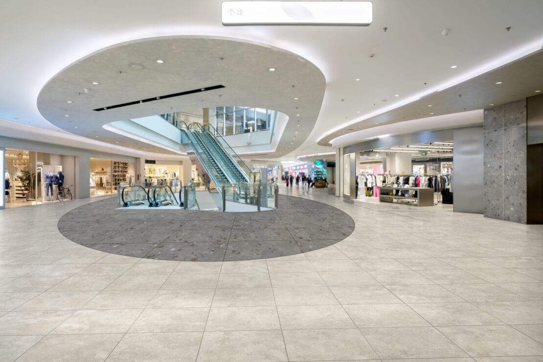 Interior space of department store